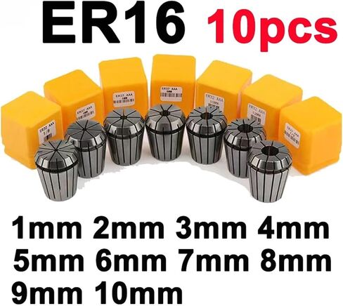 ER11 ER16 ER20 ER25 Collet Chuck Set 1-16mm Spring Collet For Machining Center Engraving Machine Lathe Mill Tool ER Collet(ER25 10pcs (1-16mm)) in Saudi Arabia