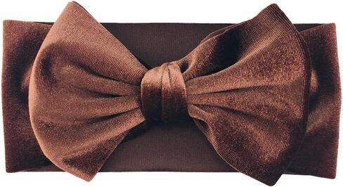 طفلة الطفلة 7 '' ناعمة كبيرة Bowknot Velvet Velvet Toddler Hairband for Photography Travel Party Fortival in Kuwait