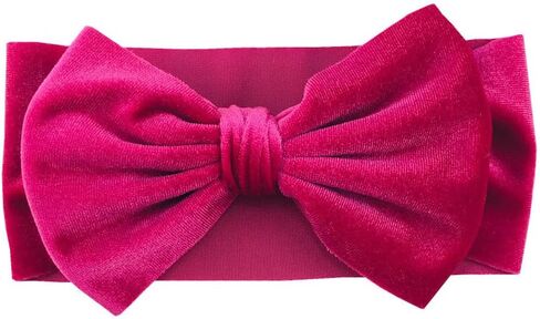 طفلة الطفلة 7 '' ناعمة كبيرة Bowknot Velvet Velvet Toddler Hairband for Photography Travel Party Fortival in Kuwait
