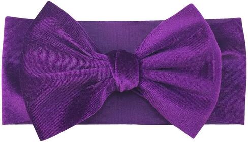 طفلة الطفلة 7 '' ناعمة كبيرة Bowknot Velvet Velvet Toddler Hairband for Photography Travel Party Fortival in Kuwait