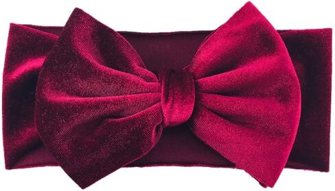 طفلة الطفلة 7 '' ناعمة كبيرة Bowknot Velvet Velvet Toddler Hairband for Photography Travel Party Fortival in Kuwait