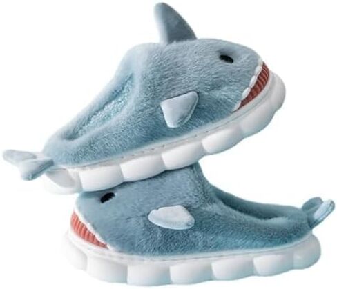 Soft Shark Plush Slippers House Slippers Indoor Outdoor Closed Back Slipper for Women and Men in Saudi Arabia