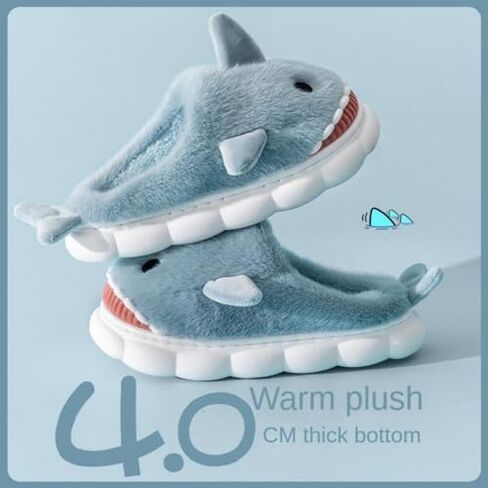 Soft Shark Plush Slippers House Slippers Indoor Outdoor Closed Back Slipper for Women and Men in Saudi Arabia