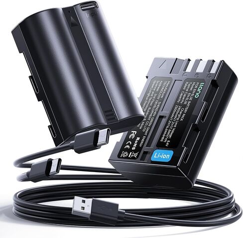 llano USB-C EN-EL3E Battery for Nikon D700 D70S D80 D90 D200 D70 D50 D100 D300S D300 Cameras, 2400mAh Huge Capacity, Fully decoded, 2.8Hrs Full Charged, Black (2 Pack) in Saudi Arabia