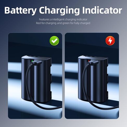 llano USB-C EN-EL3E Battery for Nikon D700 D70S D80 D90 D200 D70 D50 D100 D300S D300 Cameras, 2400mAh Huge Capacity, Fully decoded, 2.8Hrs Full Charged, Black (2 Pack) in Saudi Arabia
