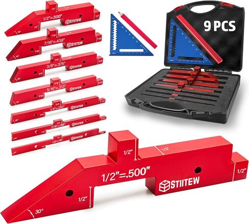 Setup Blocks Woodworking Tools – 7 PCS Aluminum Router Table Setup Bars, Height Gauge Block Set for Router Table & Table Saw Accessories, Precision Router Depth Gauge, Woodworking Set-Up Blocks (Blue) in Saudi Arabia