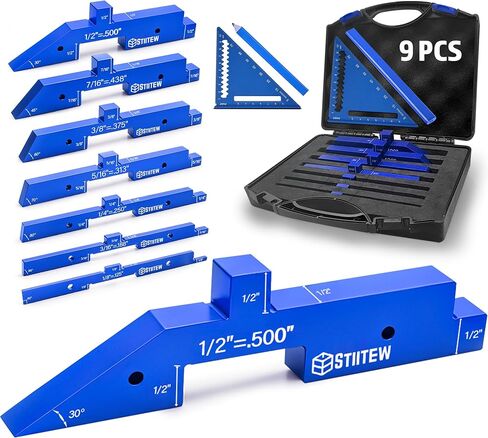 Setup Blocks Woodworking Tools – 7 PCS Aluminum Router Table Setup Bars, Height Gauge Block Set for Router Table & Table Saw Accessories, Precision Router Depth Gauge, Woodworking Set-Up Blocks (Blue) in Saudi Arabia