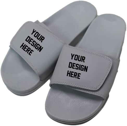 Custom Slides Sandals Shoes with Adjustable Strap Add your Text or Image in Saudi Arabia