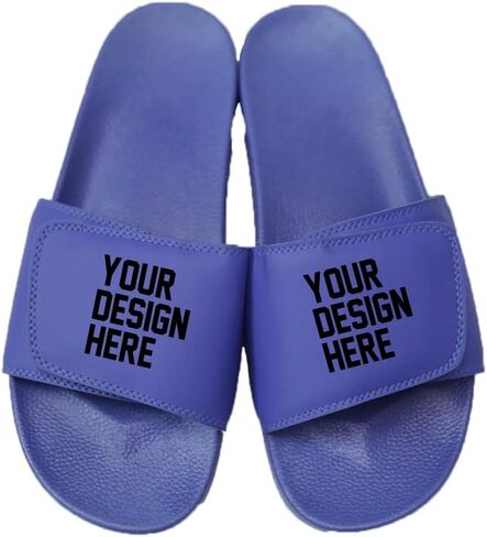 Custom Slides Sandals Shoes with Adjustable Strap Add your Text or Image in Saudi Arabia