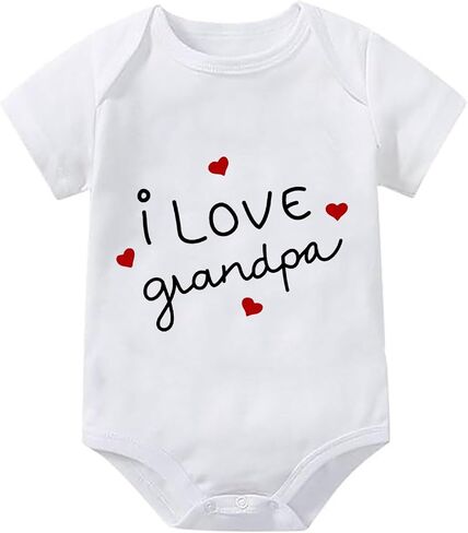 I Love Grandpa Newborn Outfits for Baby Boy Girls Short Sleeve Infant Romper Baby Clothes in Saudi Arabia