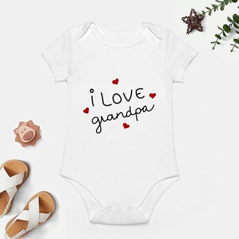 I Love Grandpa Newborn Outfits for Baby Boy Girls Short Sleeve Infant Romper Baby Clothes in Saudi Arabia
