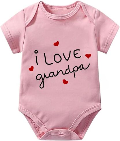 I Love Grandpa Newborn Outfits for Baby Boy Girls Short Sleeve Infant Romper Baby Clothes in Saudi Arabia