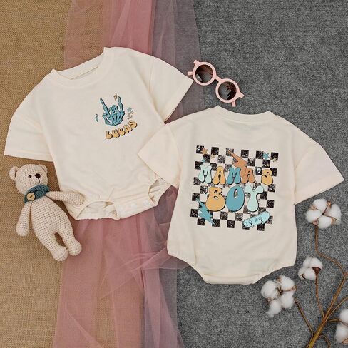 Personalized Mama's Boy Baby Romper, Baby Boy Mamas Boy Outfit, Mothers Day Baby Boy Outfit, Mamas Boy Baby in Saudi Arabia