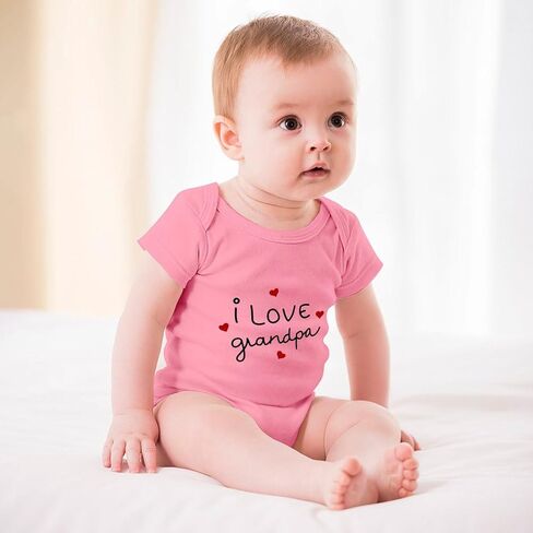 I Love Grandpa Newborn Outfits for Baby Boy Girls Short Sleeve Infant Romper Baby Clothes in Saudi Arabia
