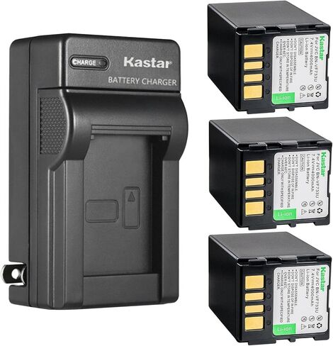 Kastar AC Wall Battery Charger Replacement for JVC GR-D350AG GR-D350AH GR-D350E GR-D350EK GR-D350ER GR-D350EX GR-D350EZ GR-D350U GR-D350US GR-D351 GR-D239 GR-D239AH GR-D239EX GR-D239EY in Kuwait