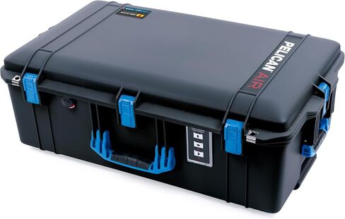 ColorCase Pelican 1595 Case Black - Large Sized Waterproof Case with TrekPak Divider System & Combo Pouch Lid Organizer- Blue Handles & Latches in Kuwait