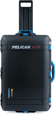 ColorCase Pelican 1595 Case Black - Large Sized Waterproof Case with TrekPak Divider System & Combo Pouch Lid Organizer- Blue Handles & Latches in Kuwait