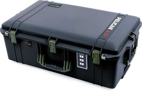 ColorCase Pelican 1595 Case Black - Large Sized Waterproof Case with TrekPak Divider System & Combo Pouch Lid Organizer- Blue Handles & Latches in Kuwait