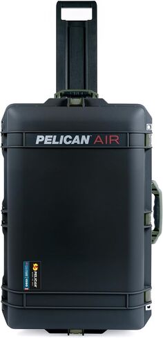 ColorCase Pelican 1595 Case Black - Large Sized Waterproof Case with TrekPak Divider System & Combo Pouch Lid Organizer- Blue Handles & Latches in Kuwait