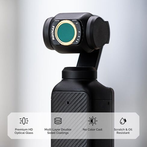 Movmax 0.72x عدسة الزاوية العريضة المتوافقة مع ملحقات التحرير والسرد Creator Pocket 3 ، FOV الموسعة من 112 درجة ، عدسة كاميرا الحركة غير المغلفة المغناطيسية in Kuwait