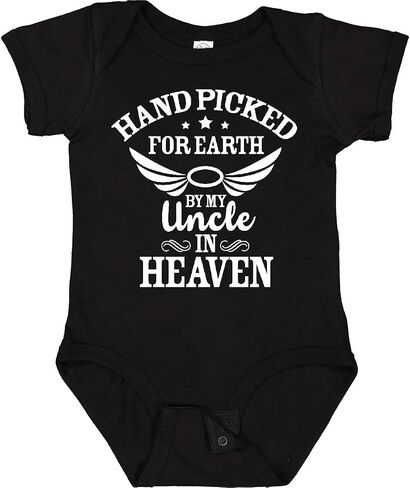 inktastic Handpicked for Earth By My Uncle in Heaven with Angel Baby Bodysuit in Saudi Arabia
