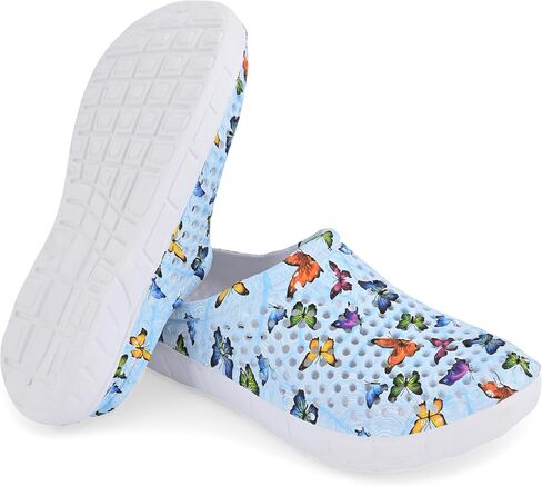 Comfort Trends Slip-On Casual Medical EVA Clogs, Colorful Butterfly Womens' Comfort Ventilated Breathable Everyday Shoes Garden EVA Clogs in Saudi Arabia