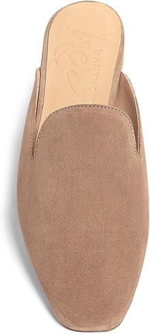 Anthony Veer Lara Suede Flat Mule for Women | Handcrafted in Italian Suede | Ortholite Bedded Insoles | Square Toe & Rubber Heel in Saudi Arabia