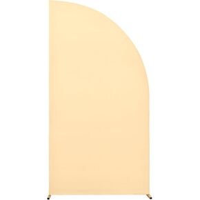 Background Arch Stand Set with 2-Sided Design, Half Moon Shape, Reusable Arch Backdrop Stand Cover for Wedding, Birthday Party Champagne 5ft-81x153cm