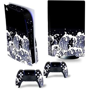Illustrations Skin Compatible with Ps5 Disc Version of The Controller, with Anti-Slip Features and Modern Design Vinyl Protection Stickers illustrations-0291