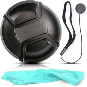 Front Center Pinch Lens Cap Cover Protector + Cap Keeper + Cleaning Cloth for Nikon AF-S NIKKOR 28-300mm f/3.5-5.6G ED VR Lens