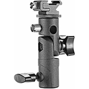 Metal Flash Bracket Light Stand Hot Shoe Mount Umbrella Holder Swivel Hole V9F9