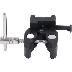 V Mount Lock Battery Adapter, 1.66in Open Strong Grip V Mount Clamp/Holder Adjustable Fine Texture Heavy Duty for Light Stand