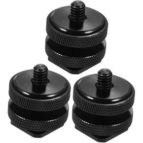 Happyyami 3PCS Dual Layer Hot Shoe Adapter Mount for DSLR Cameras Monitors Lightweight Easy to Carry Flash Shoe Stand for LED Lights Microphones