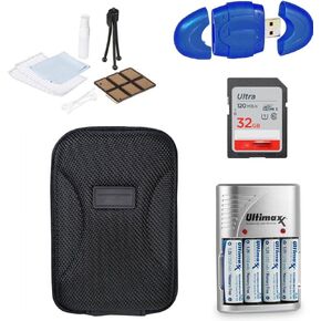 32GB Accessory Kit for Kodak PIXPRO FZ43 FZ41, EasyShare C1530 Digital Camera Includes 32GB High Speed SD Memory Card + 4AA High Capacity Rechargeable NIMH Batteries and Rapid Charger + Case + More