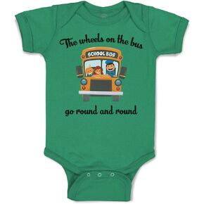 Cute Rascals Baby Bodysuit The Wheels on The Bus Go Round and Round Funny Humor Funny Cotton
