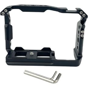Aluminum Camera Cage for ZV-E10 II Cameras with Quick Release Systems and Ergonomic Silicone Handle
