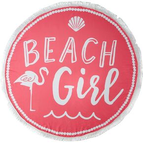 Mud Pie Baby Girls Flamingo Round Beach Blanket, Pink, One Size
