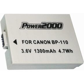 Camcorder Battery, Compatible with Canon VIXIA HF R20 Camcorder, (Li-Ion, 3.6V, 1300 mAh) Ultra Hi-Capacity, Compatible with Canon BP-110 Battery