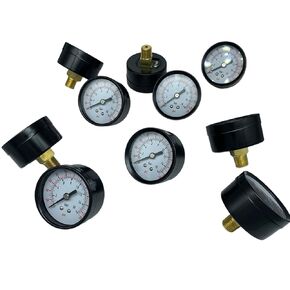 Bulk 10-Pack of Pneumatic Air Compressor Dry Gauges 0-230 PSI (0-16 Bar) 1/4 NPT (Thread Measures .540") Back Mount with 2 Inch Face, Compatible with 102D-204G, PSB20-200