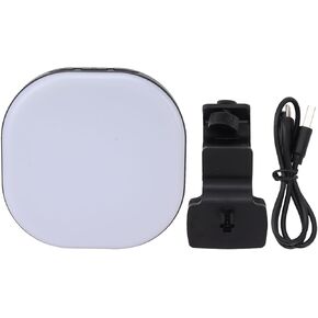 Selfie Light Clip LED Panel Stepless Dimmable 3000‑7200K 2000mAh SOS Mode for Makeup Selfie Video Recording Live Streaming