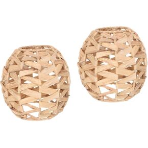 Angoily 2pcs Vintage Grass Woven Lamp Shade for Ceiling Light Reusable Pendant Cover Rustic Design Easy to Install Chandelier Shade for Hotel Home Decor Chic Aesthetic