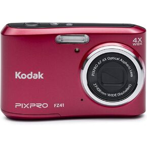 Kodak PIXPRO Friendly Zoom FZ41 16 MP Digital Camera with 4X Optical Zoom and 2.7" LCD Screen (Red)