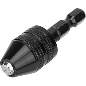 3pcs 0.3-3.6mm Keyless Drill Chuck Electric Drill Bits Adapter Motor Shaft Mini Chuck 1/4" Hex Shank Quick Change Adapter Converter Chuck(0.3-6.5mm)