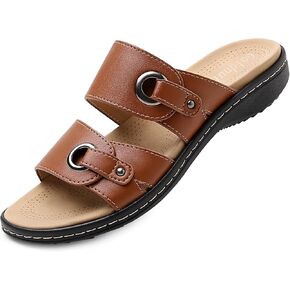 Slide Sandals Women With Arch Support Flat Slip On Walking Sandalias