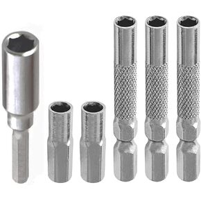 1/4 to 4mm Bit Adapter, 4mm-6.35mm Converter Adapter Precision Bits Set, Magnetic Hex Screw Driver Bit Adapter, 6.35mm Outside To 4mm Inside Micro Bit Drill Extension Socket Shank for Repair