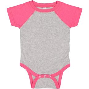 RABBIT SKINS Baby Short Sleeve Raglan Baseball Bodysuit (4430)