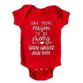 One More Reason To Be Merry Pregnancy Announcement Gift for Grandparents To Be, Coming Soon Christmas Onesie Reveal Idea for Grandma, Grandpa, Dad, Husband, Aunt, Uncle or Family.