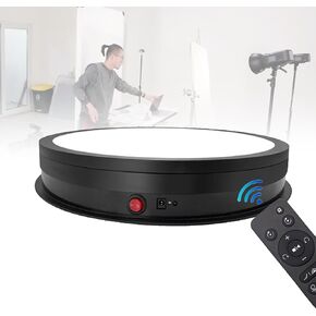 Auto-Rotating Photography Turntable Stand with with Remote ControI 360 Spin Motorized Display Platform 50kg Adjustable Angle for Professional Studio Black
