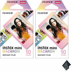 FUJIFILM INSTAX MINI Macaron Instant Film (20 Exposures) + Microfiber Cleaning Cloth