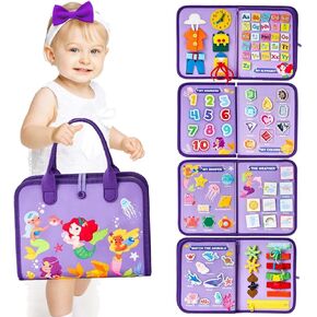Montessori Children's Busy Board - Preschool Education Activity Toys for Boys and Girls - Fine Motor Skills Development, Cognitive Learning, and Life Skills - Birthday Gifts, Travel Toys